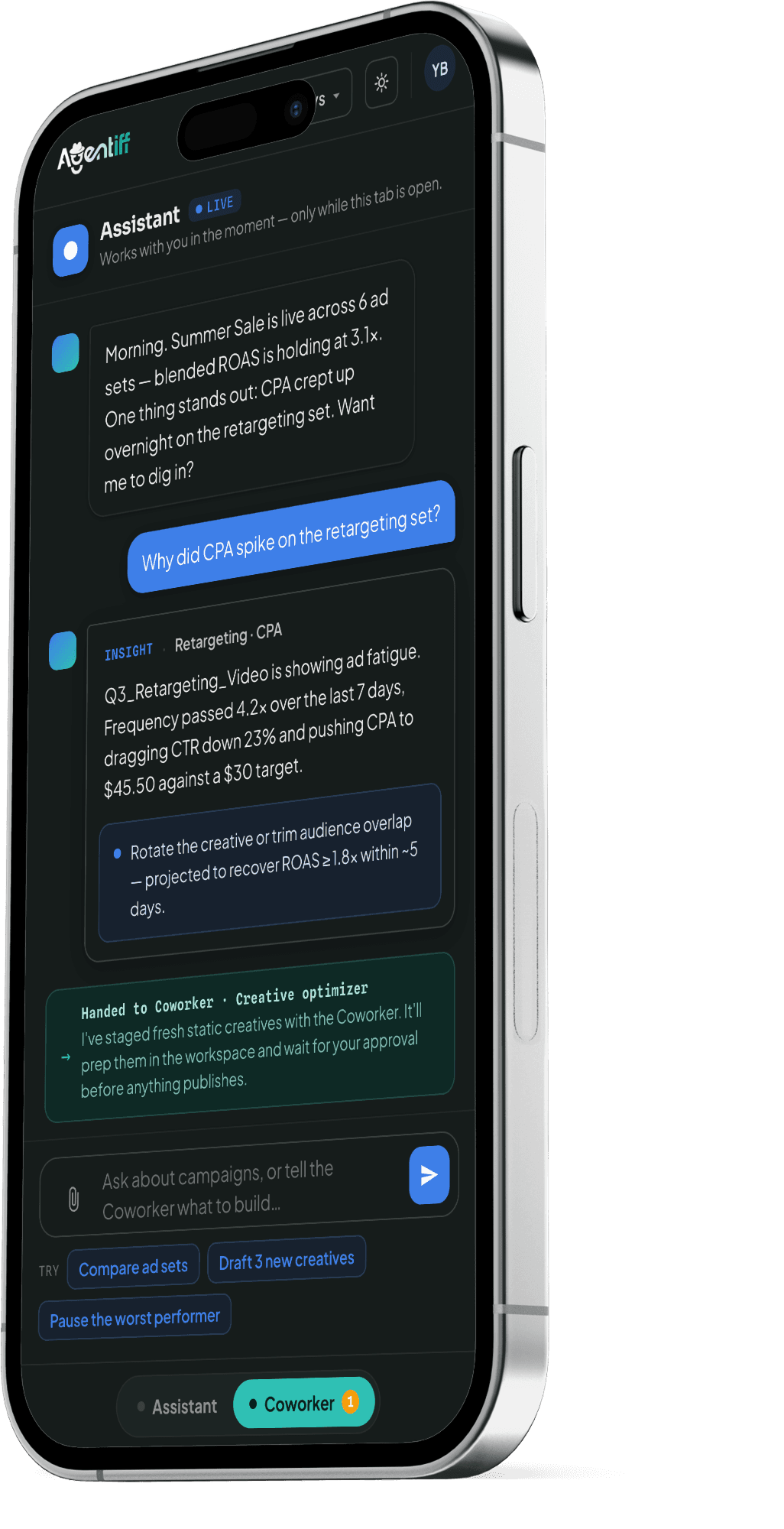Agentiff mobile app