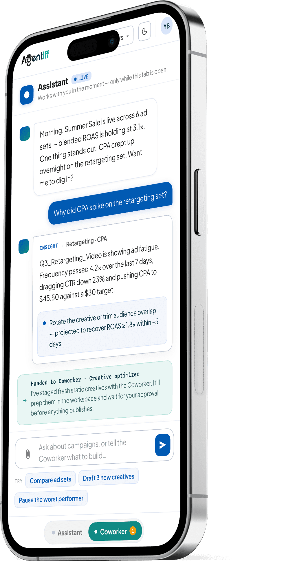 Agentiff mobile app